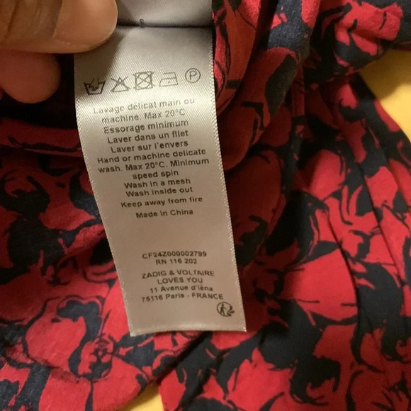 ZADIG‎ & VOLTAIRE Tink Bico Flowers Blouse in Bordeaux - Picture 12 of 13